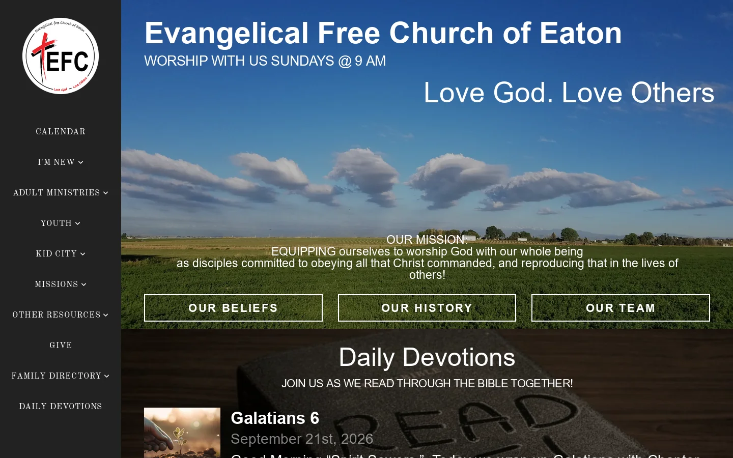 Evangelical Free Church of Eaton - Home 首页截图