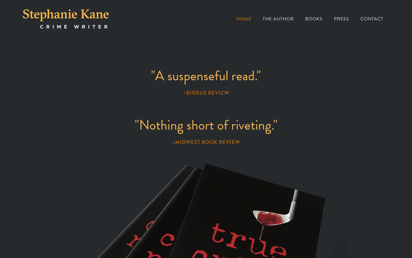 Stephanie Kane Crime Writer | Home Page 首页截图