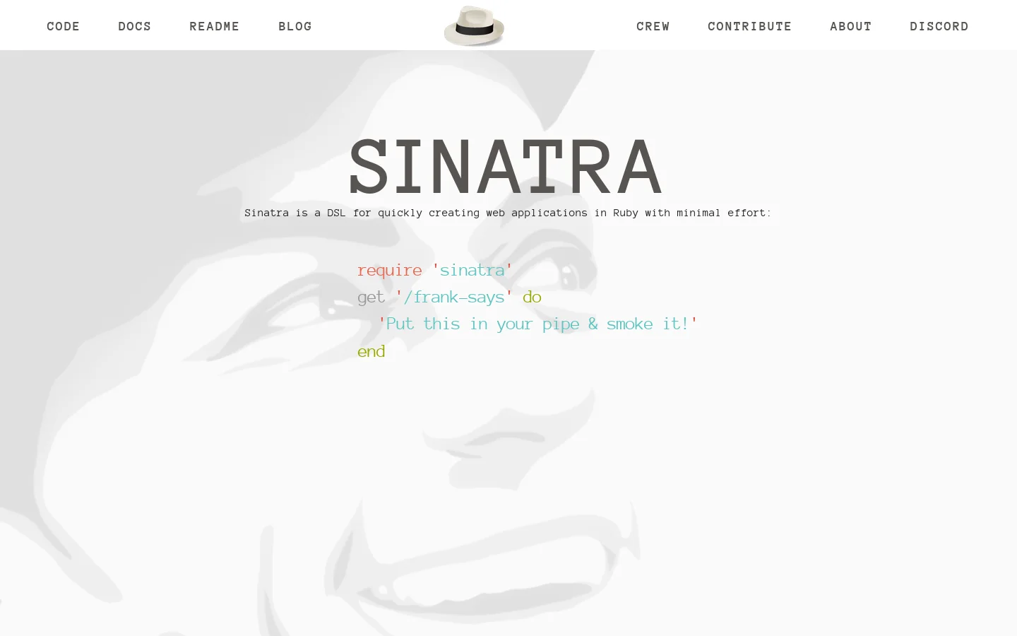 Sinatra 首页截图