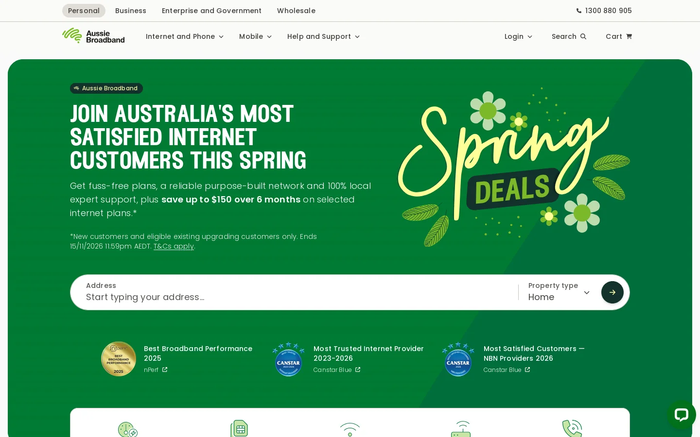 aussiebroadband.com.au 首页截图