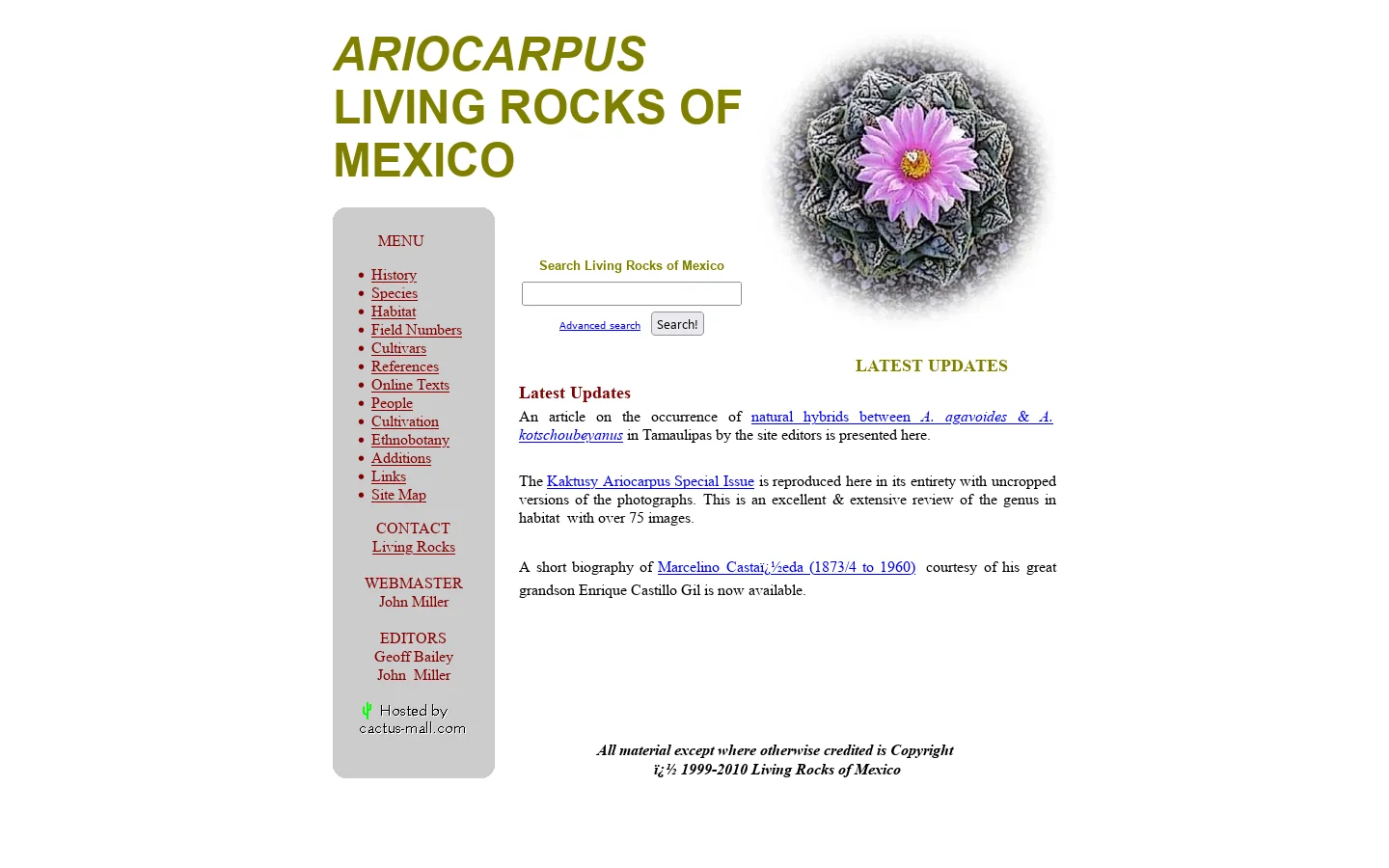Living Rocks of Mexico 首页截图
