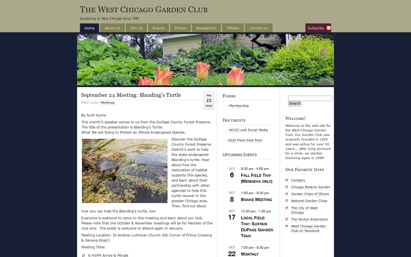 The West Chicago Garden Club 首页截图