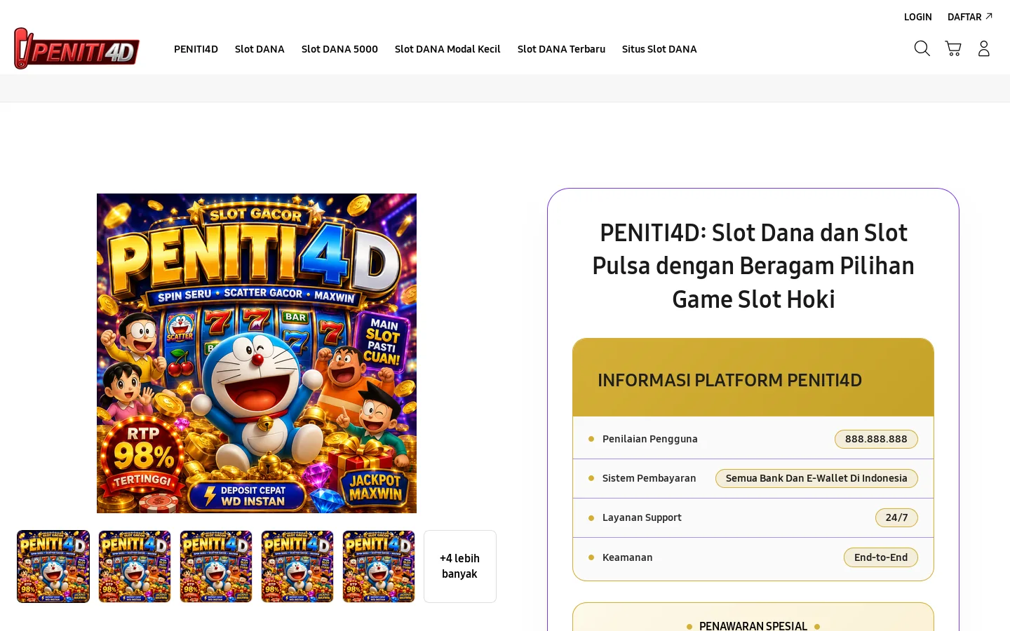 PENITI4D: Slot Dana dan Slot Pulsa dengan Beragam Pilihan Game Slot Hoki 首页截图