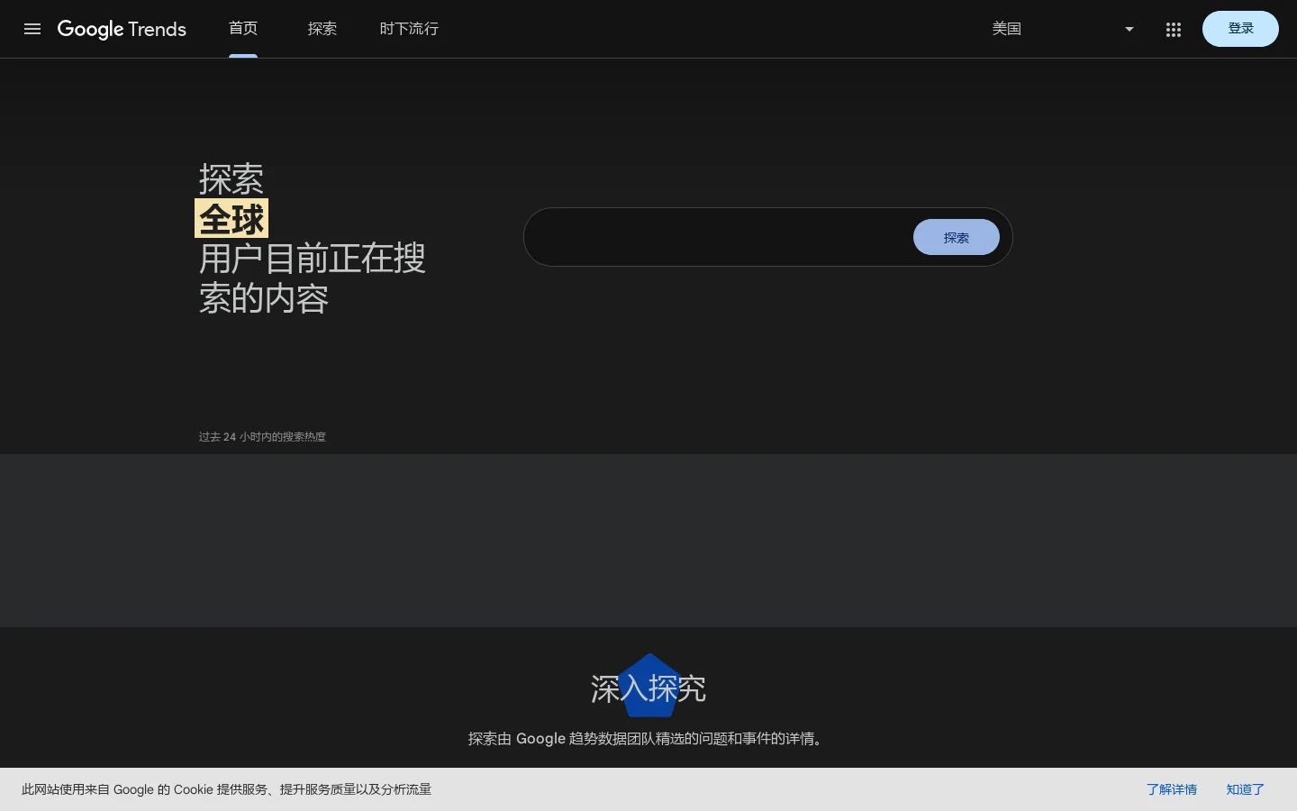 Google 趋势 首页截图
