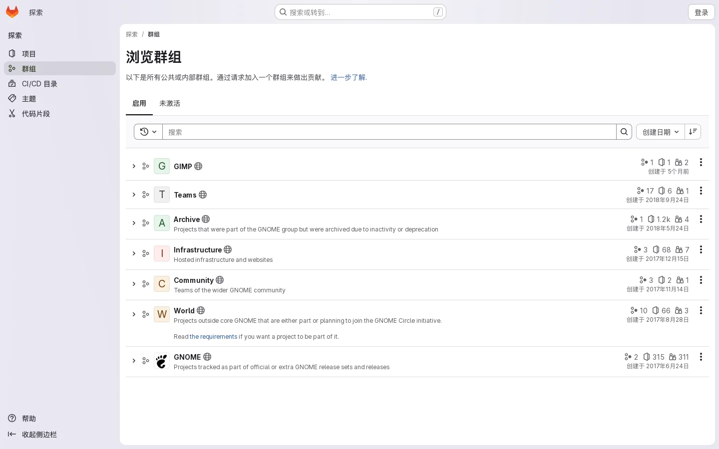 GitLab 首页截图