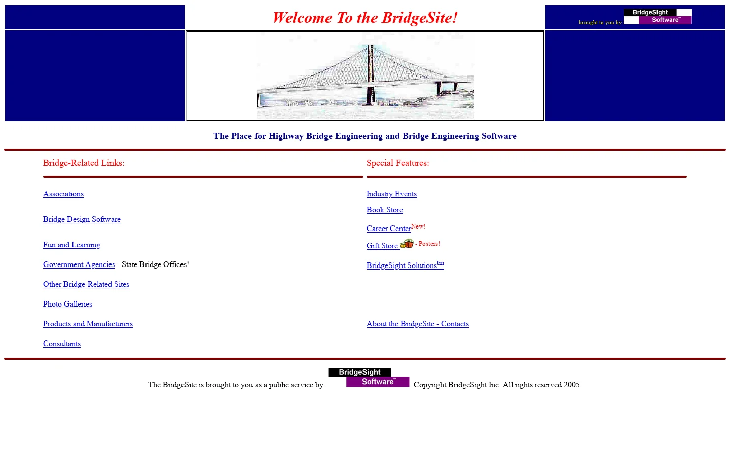 Welcome To The BridgeSite Home Page 首页截图