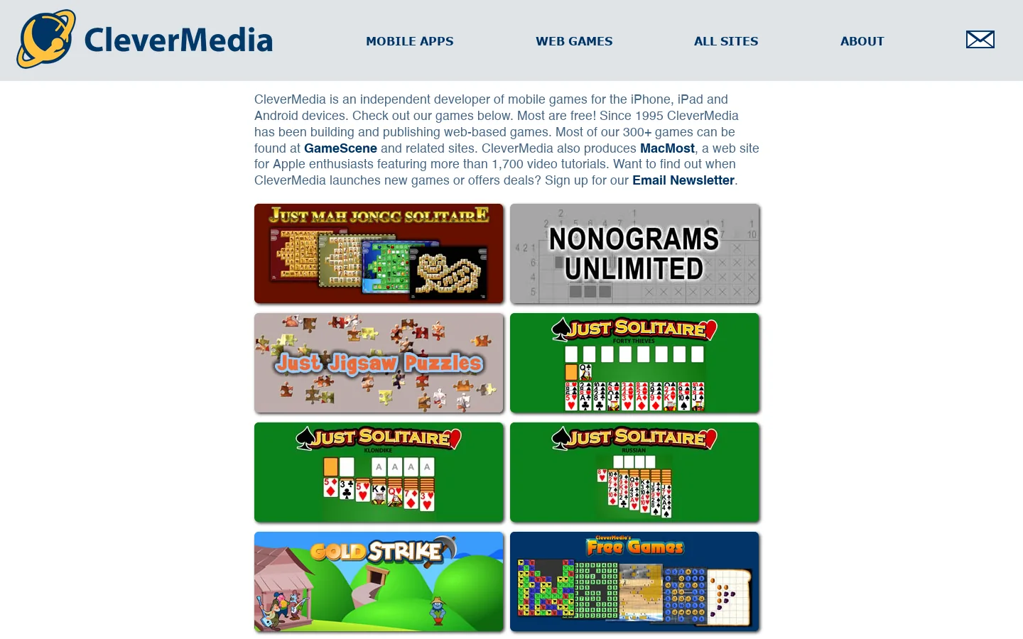CleverMedia Game Apps 首页截图