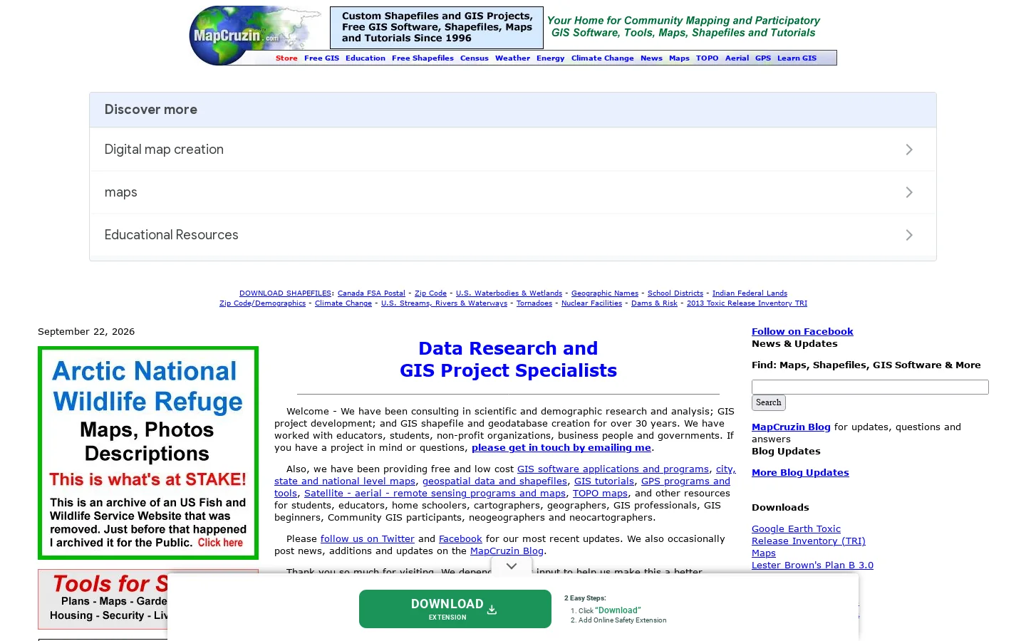 MapCruzin Data Research & GIS Project Specialist 首页截图
