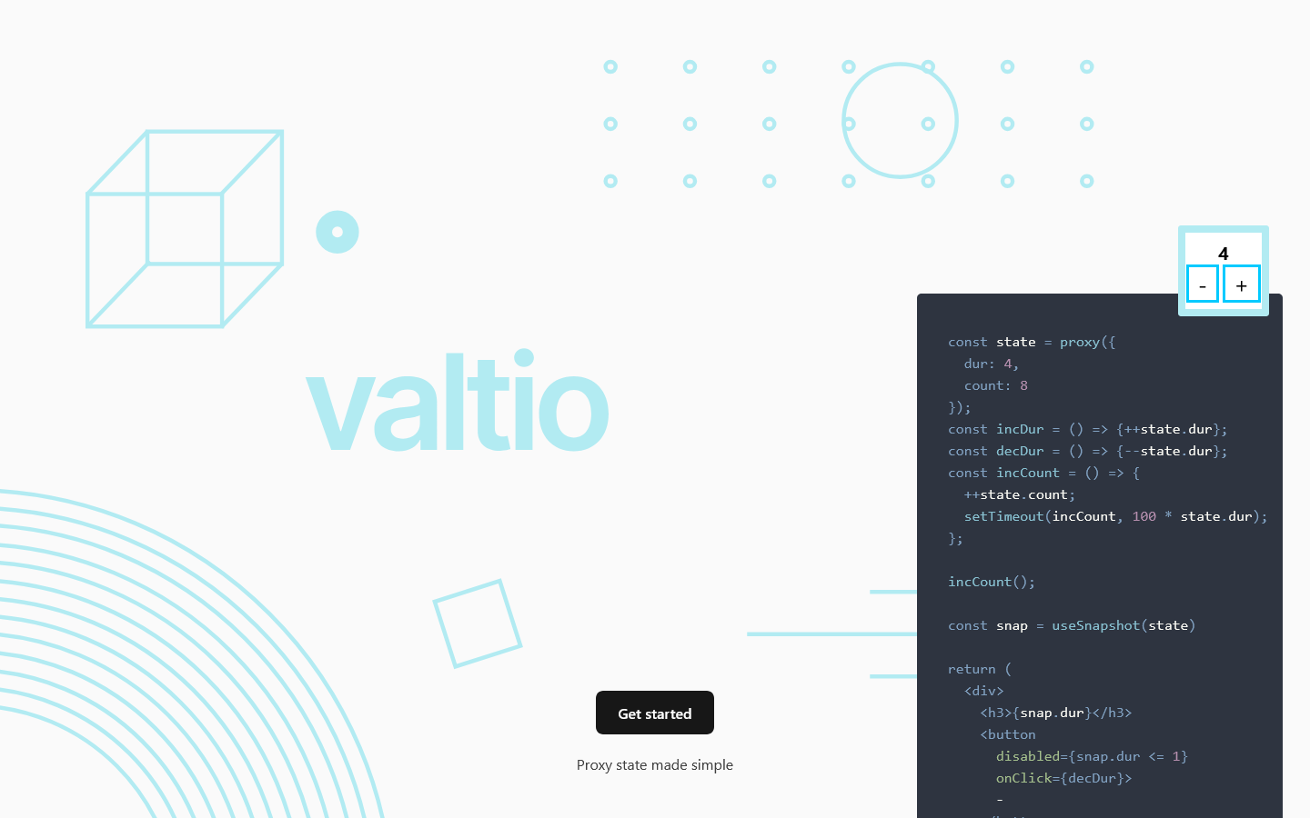 Valtio, makes proxy-state simple for React and Vanilla 首页截图
