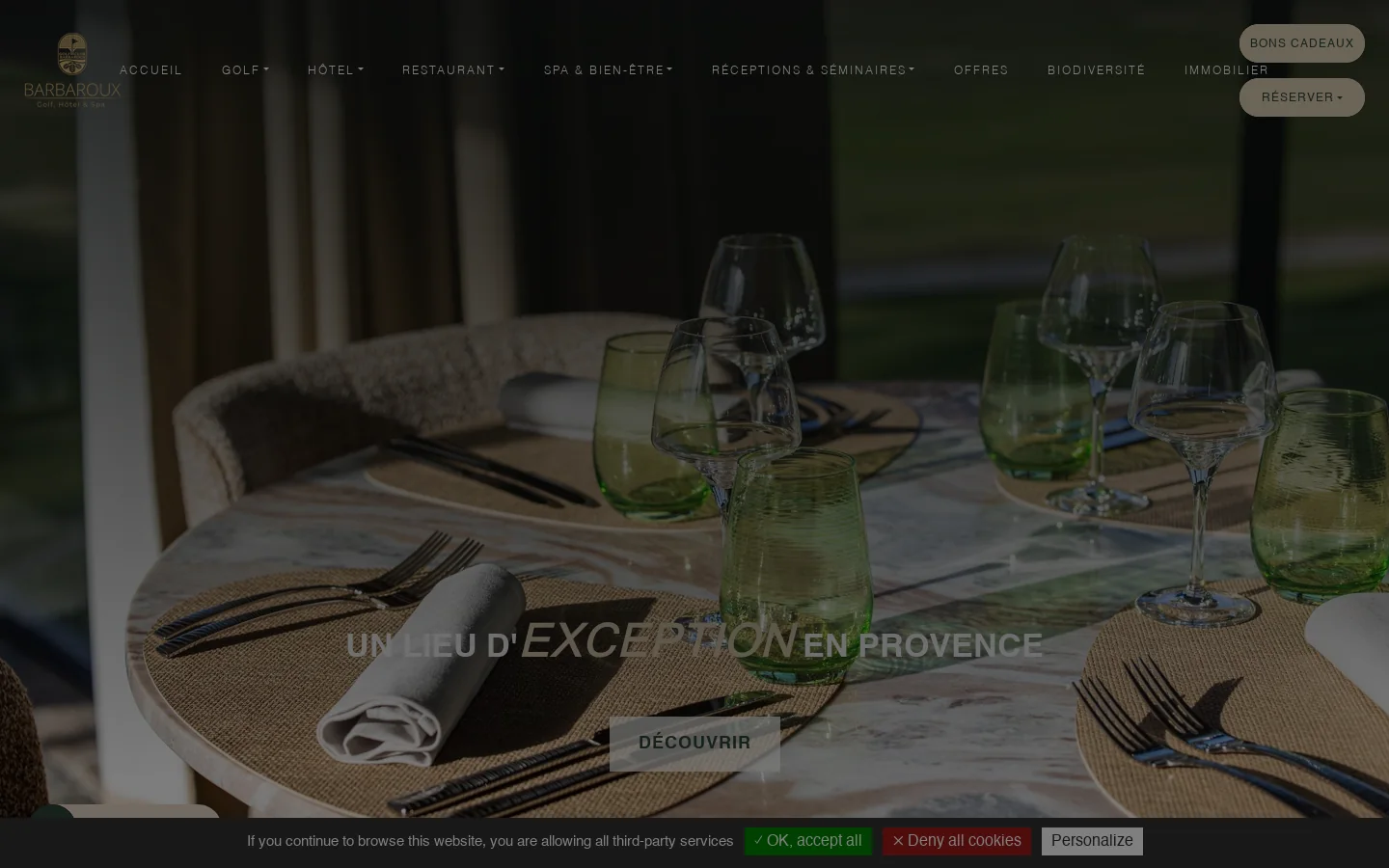 Golf de Barbaroux - Séjour golf, hôtel & restaurant en Provence 首页截图