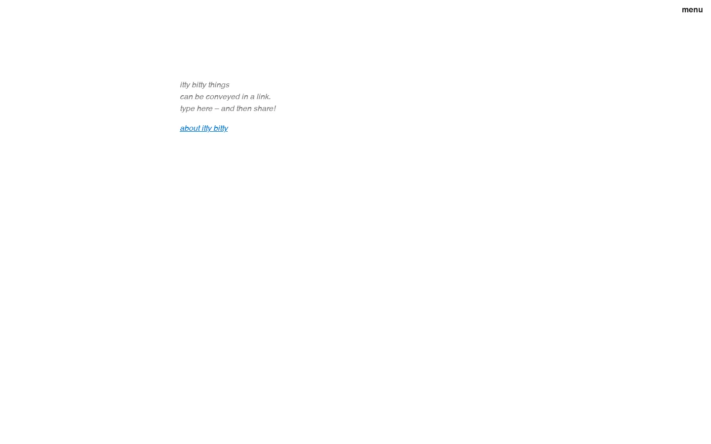 itty.bitty itty.bitty.site itty.bitty helps clean, compare, sort, transform, count, or format text in the browser. ↗ 首页截图