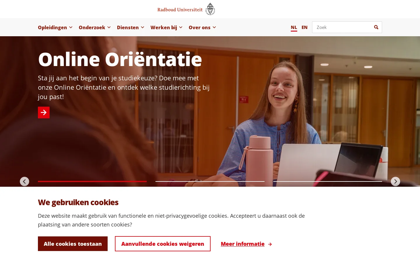 Radboud Universiteit 首页截图