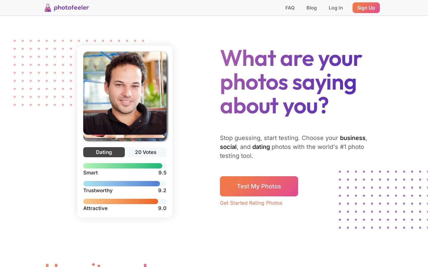 Photofeeler 首页截图