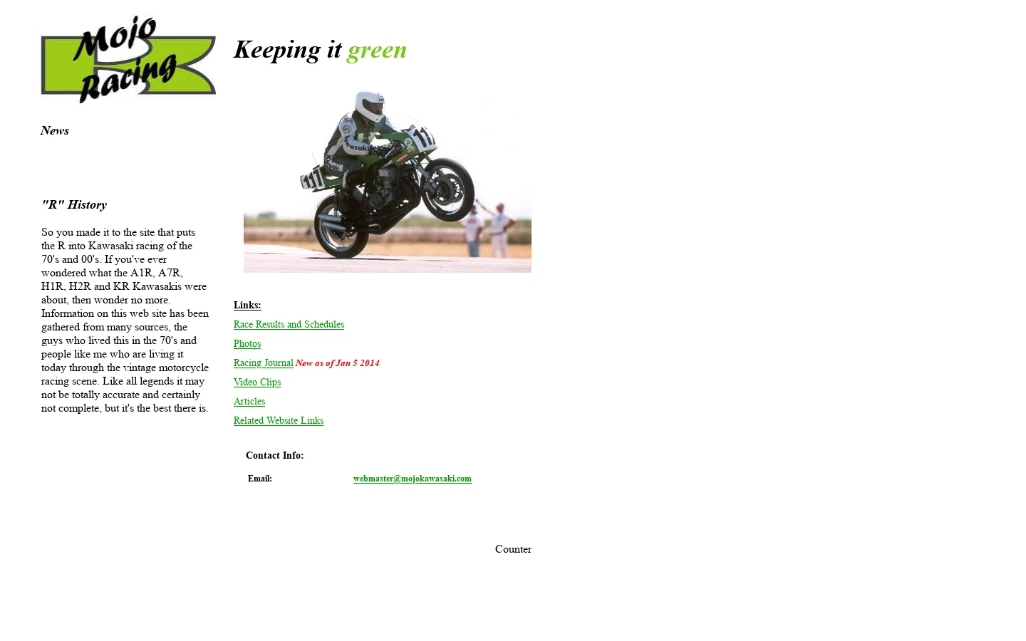 Mojo Kawasaki Racing 首页截图