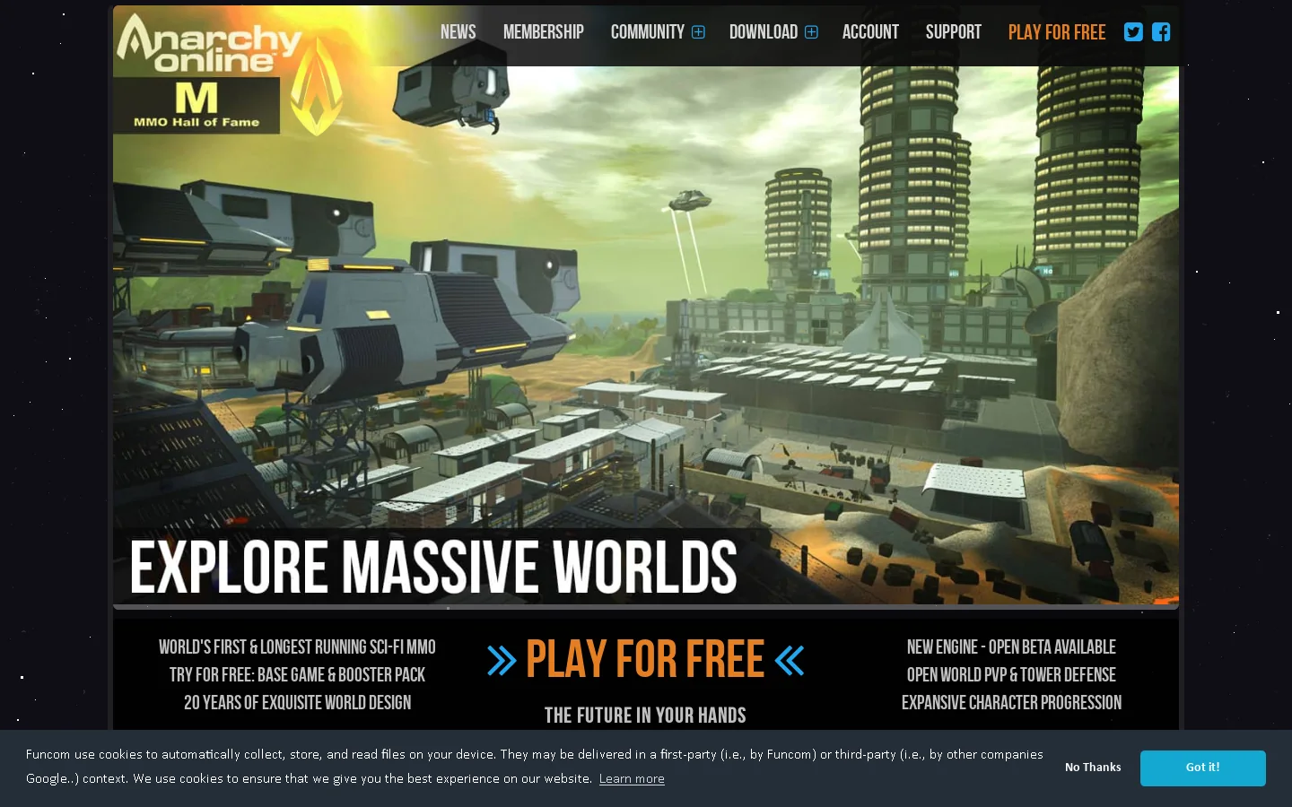Anarchy Online 首页截图