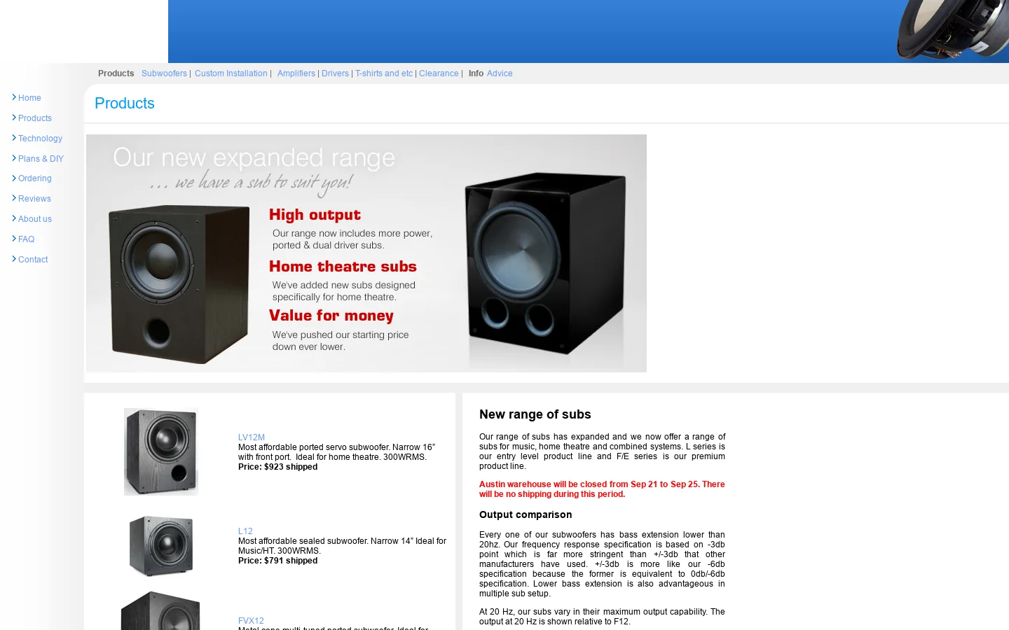 Rythmik Audio • Direct Servo subwoofer products 首页截图