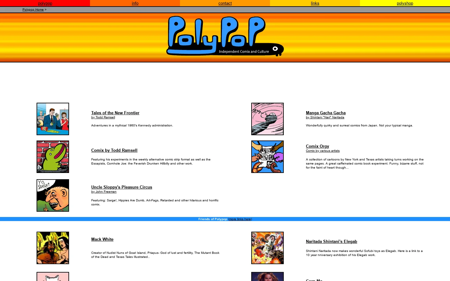 Welcome to Polypop! Independent Comix and Culture 首页截图