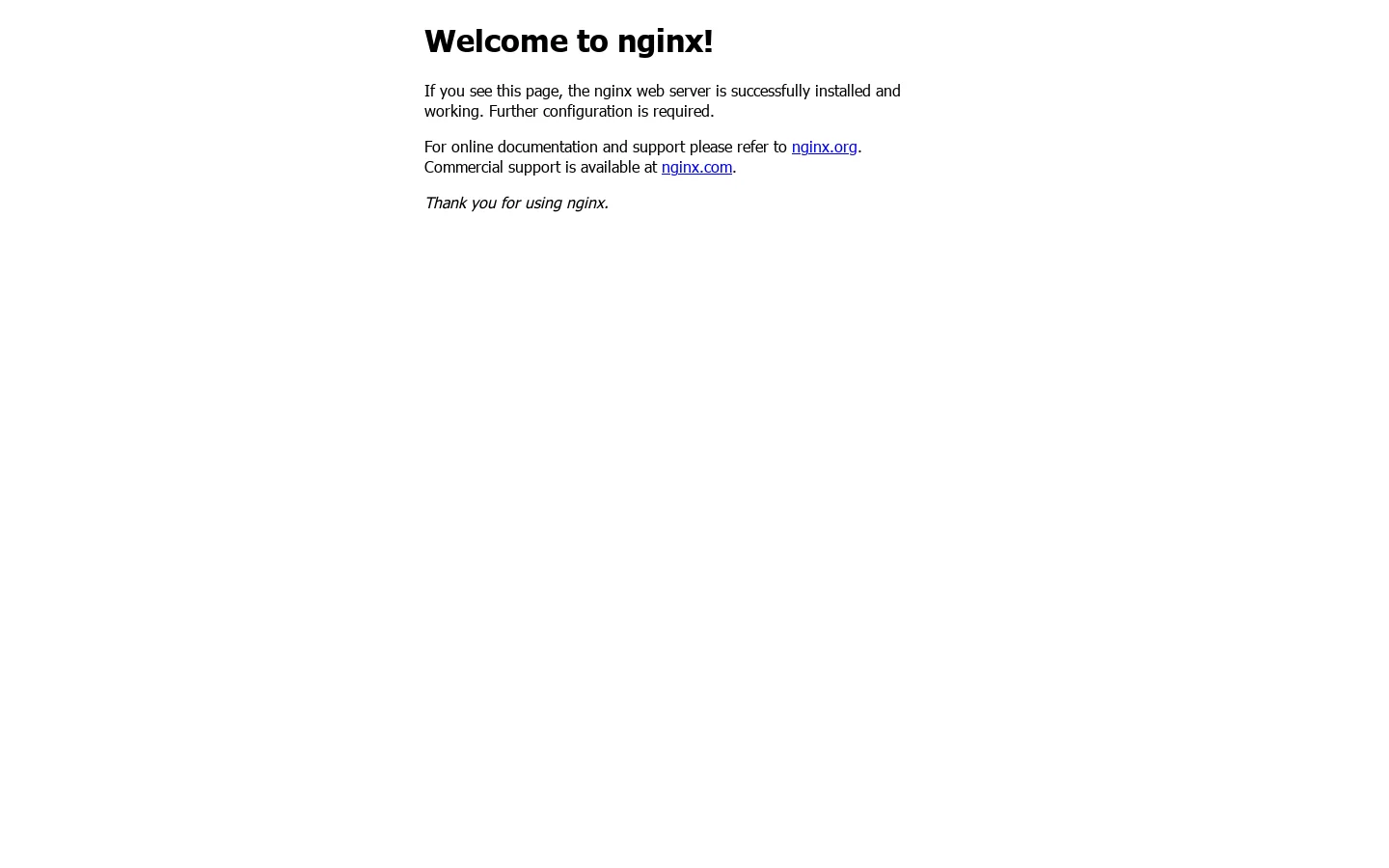 Welcome to nginx! 首页截图