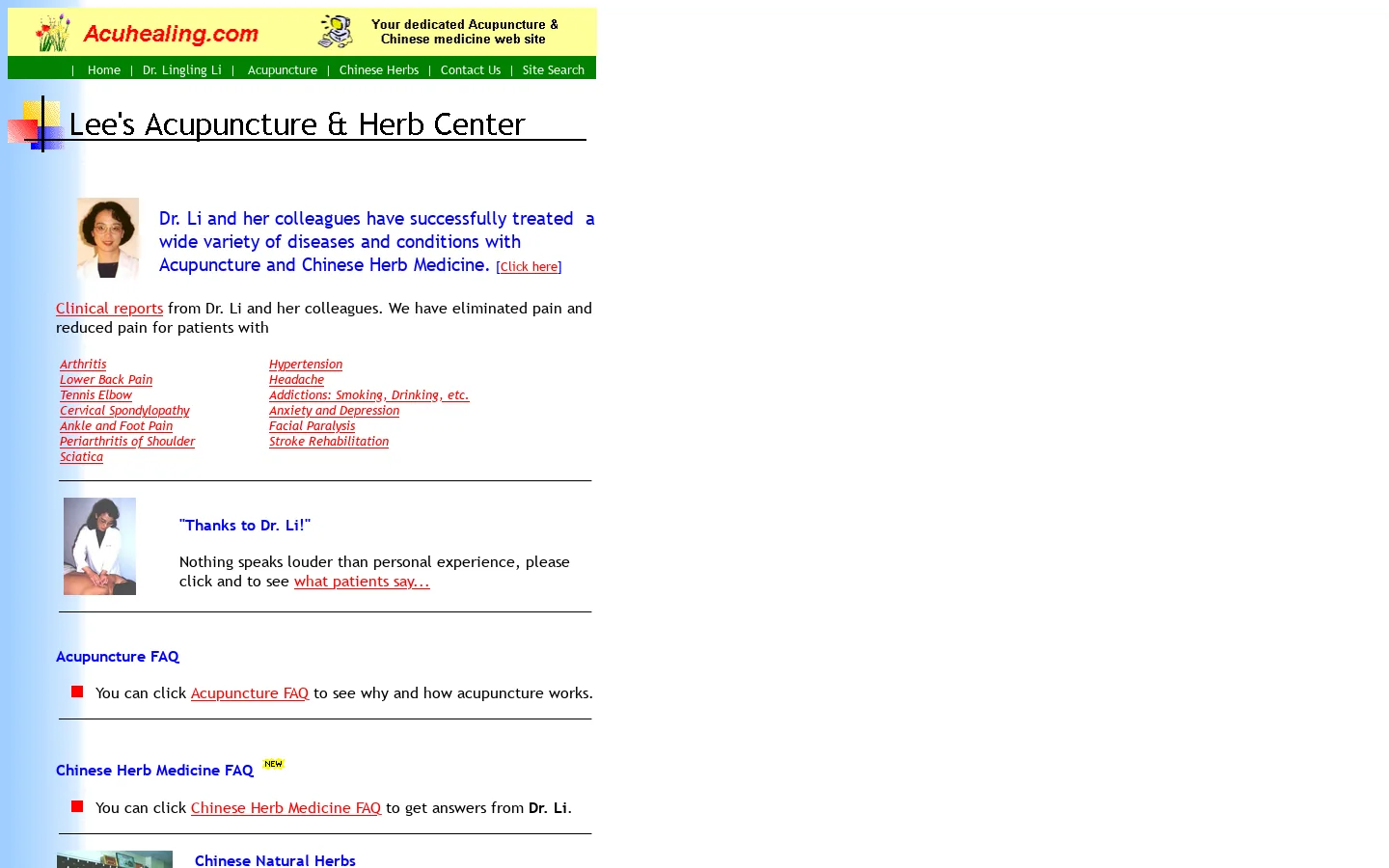 Lee's Acupuncture & Herb Center in great Philadelphia area 首页截图
