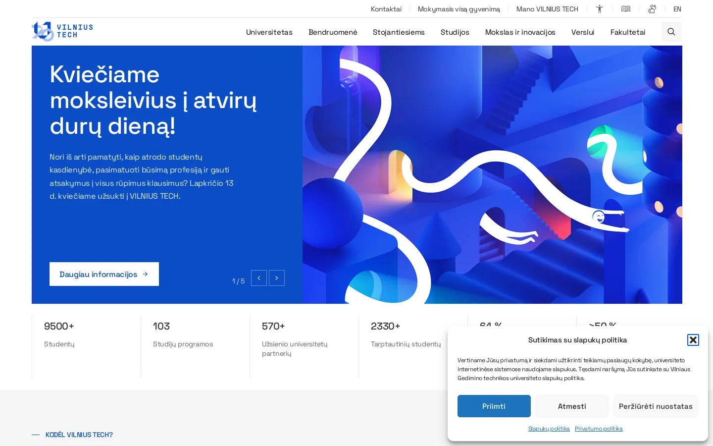 VILNIUS TECH 首页截图