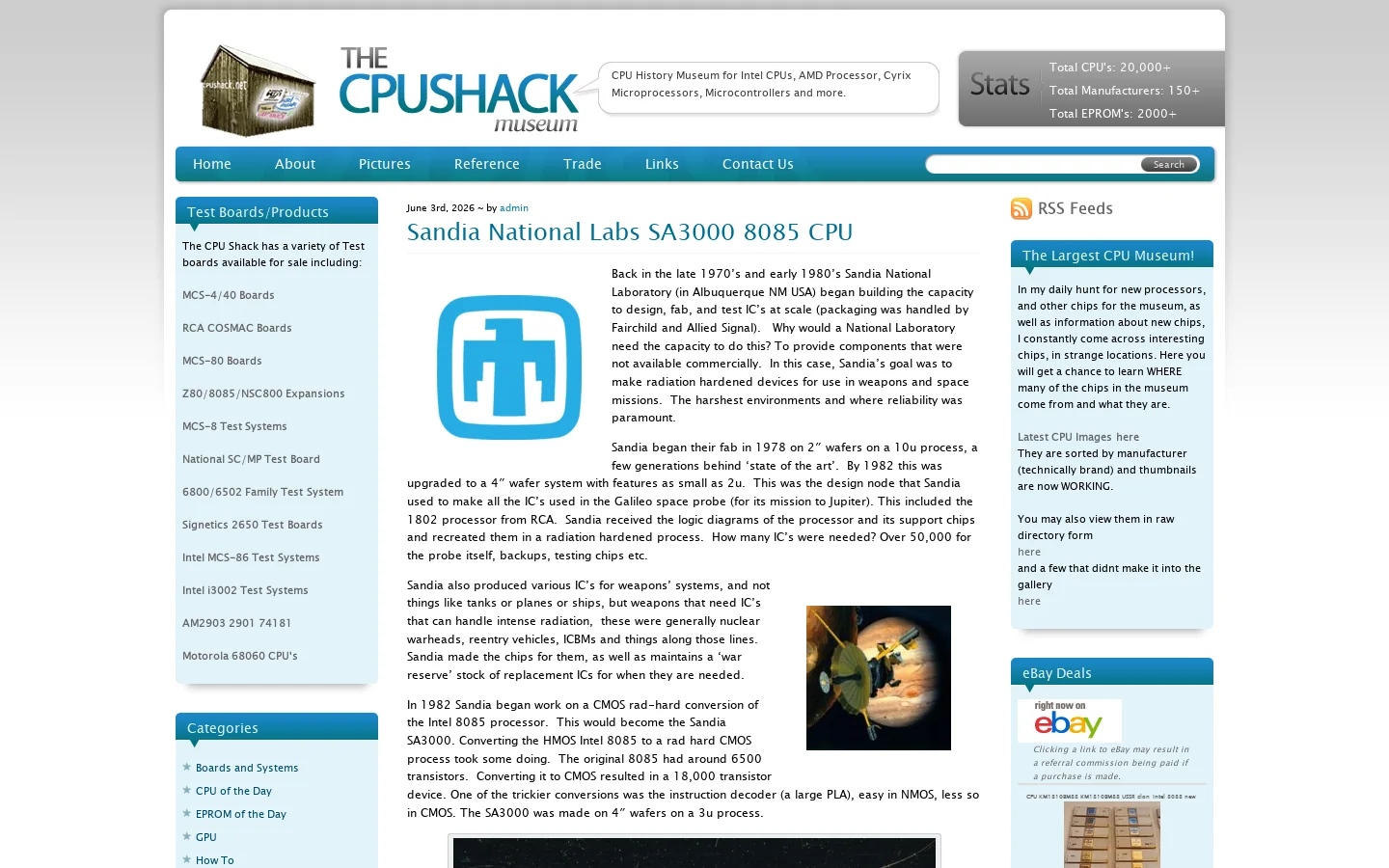 The CPU Shack - History of Microprocessors & CPU Tech 首页截图