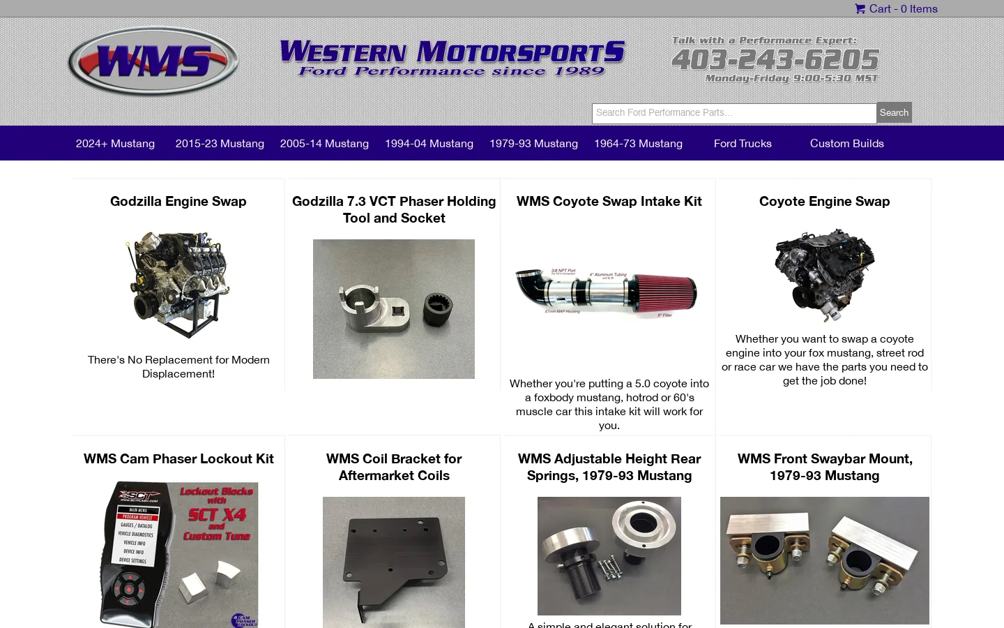Western Motorsports - The Source for Mustang Performance Parts and Accessories in Canada 首页截图
