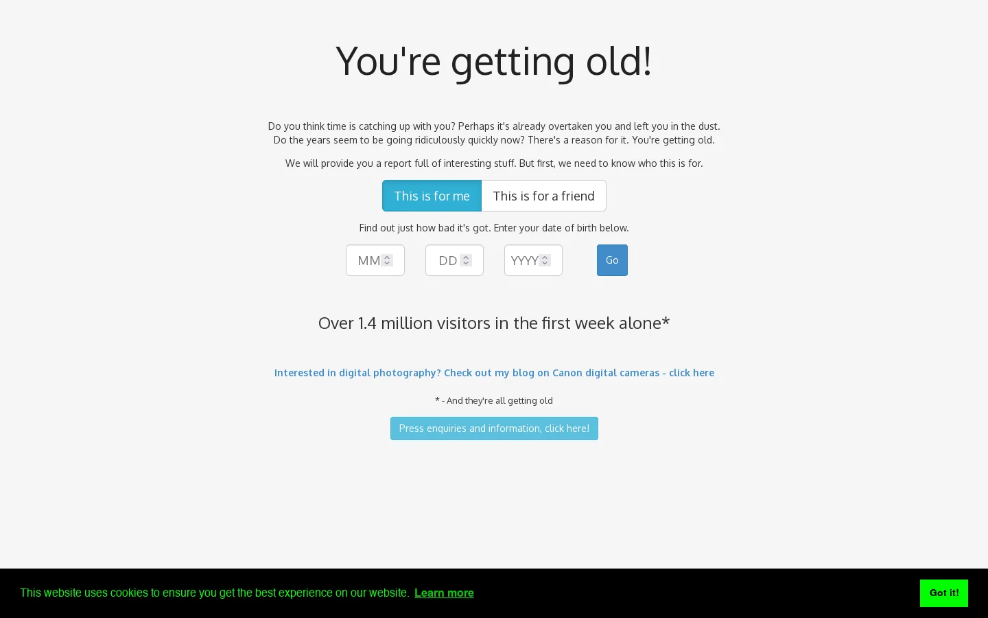 You're Getting Old! 首页截图