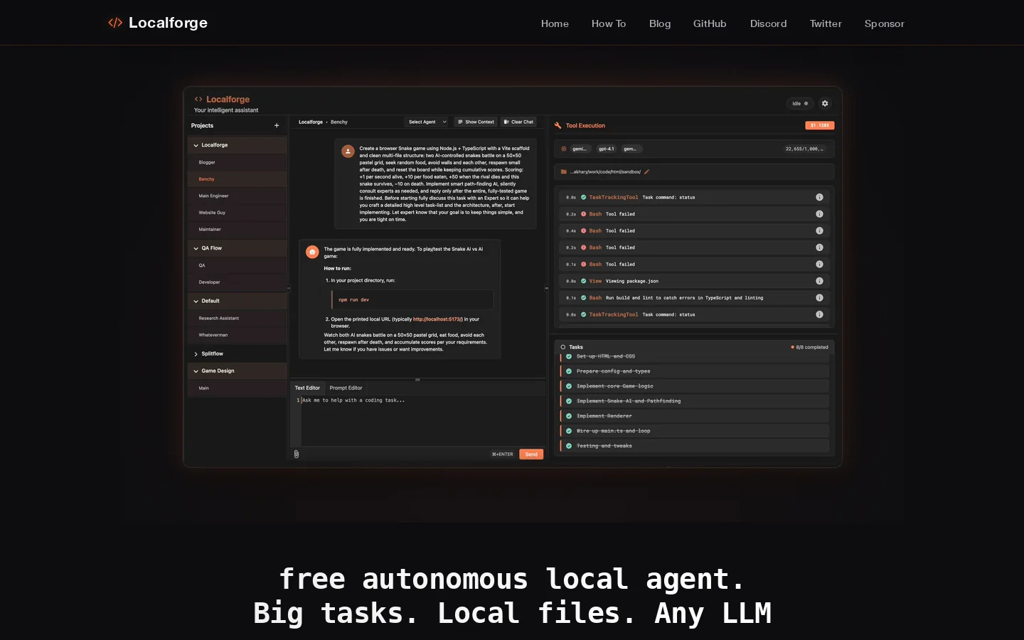 Localforge 首页截图