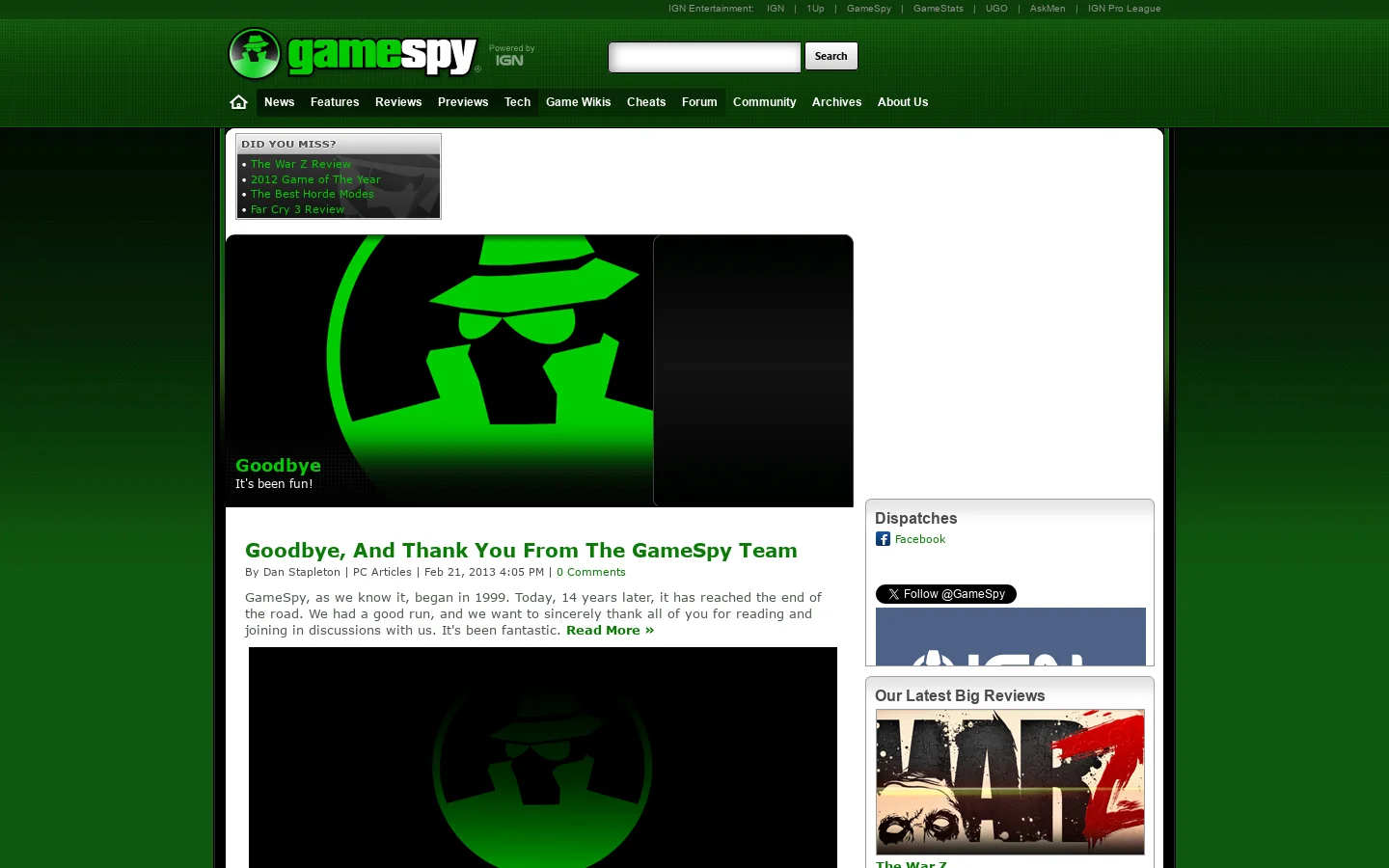 GameSpy 首页截图