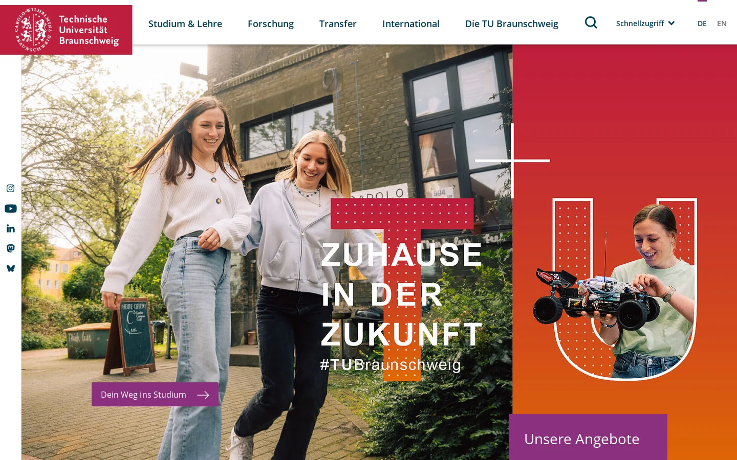 Technische Universität Braunschweig 首页截图
