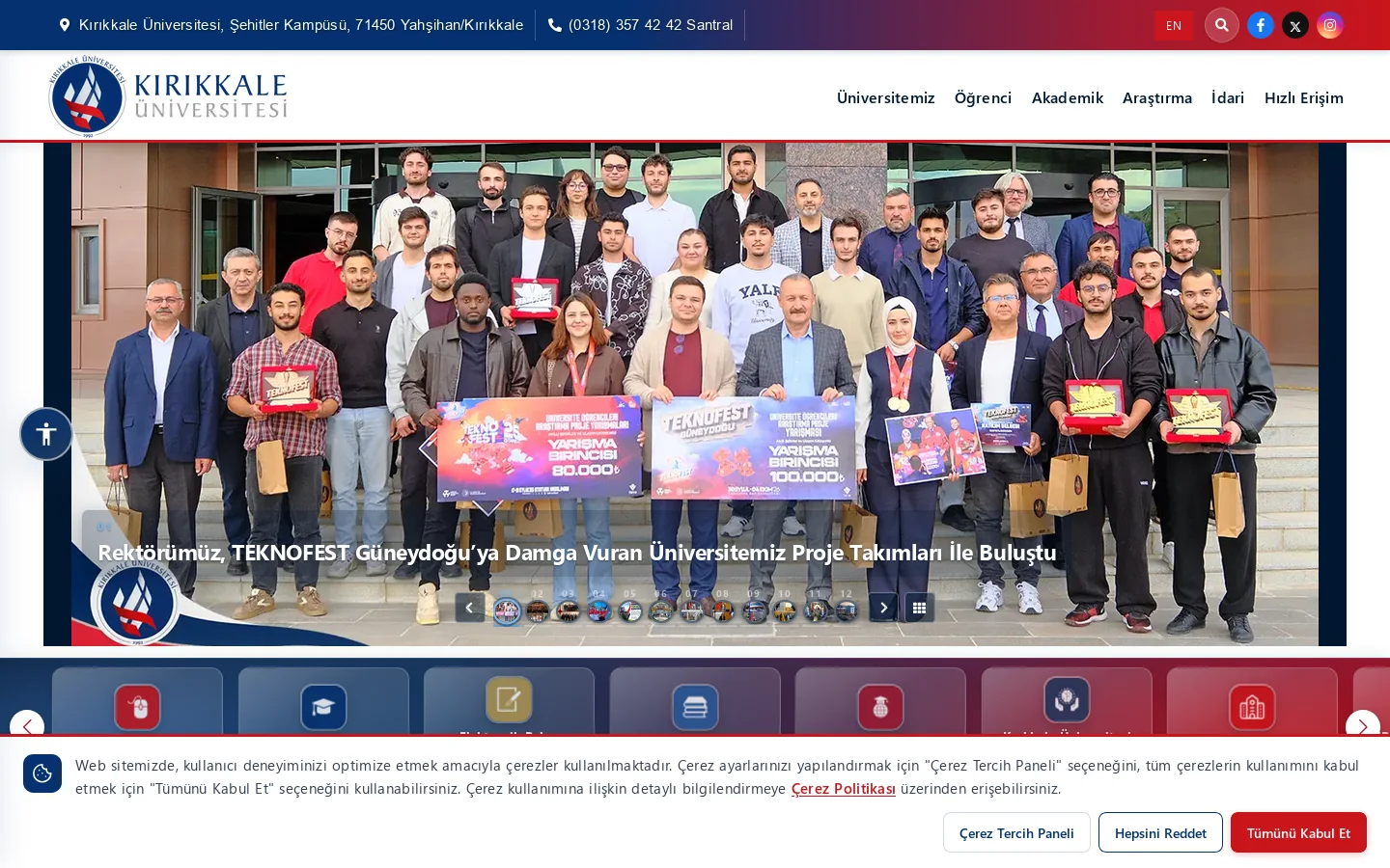 Kırıkkale Üniversitesi 首页截图