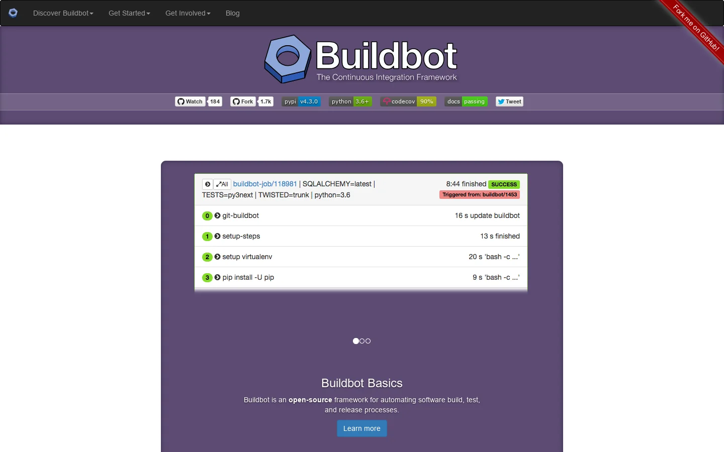 Buildbot 首页截图