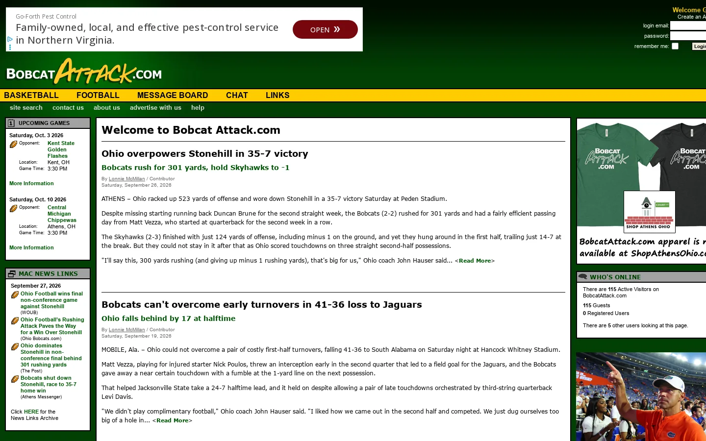 BobcatAttack.com 首页截图
