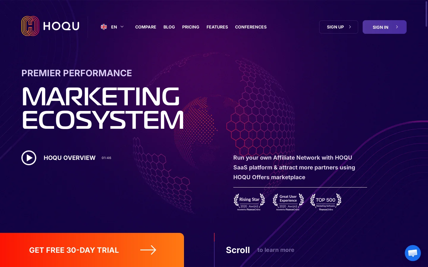 Premier Performance Marketing Ecosystem 🔥 HOQU 首页截图