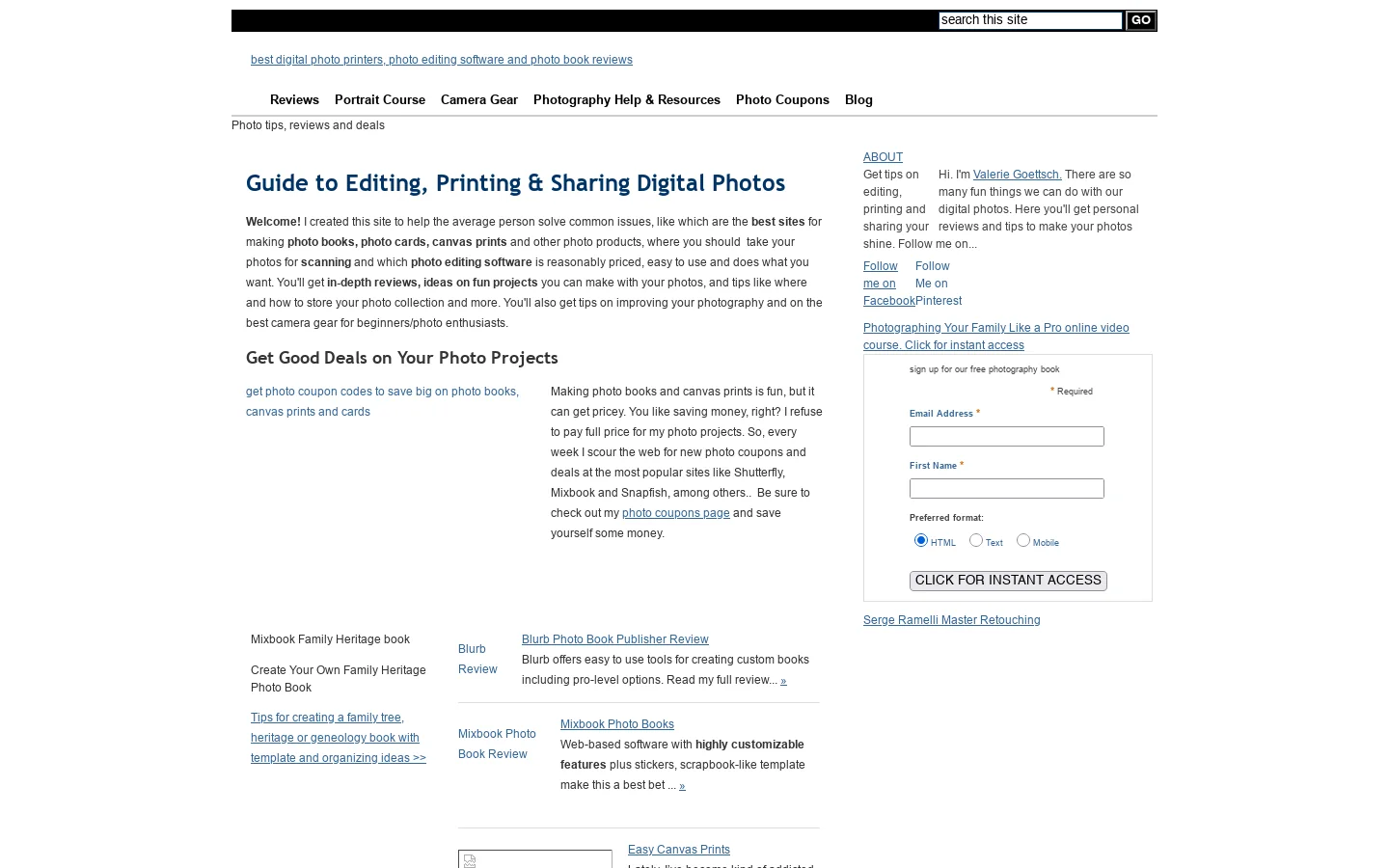 Digital Photo Printing | Editing Software Reviews 首页截图