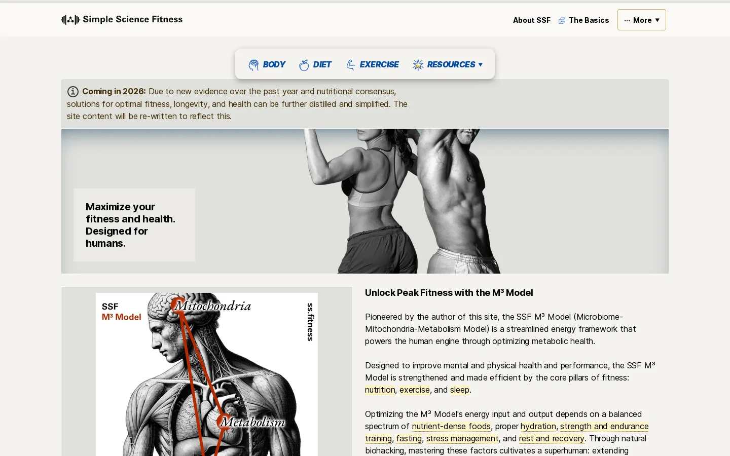 Simple Science Fitness 首页截图
