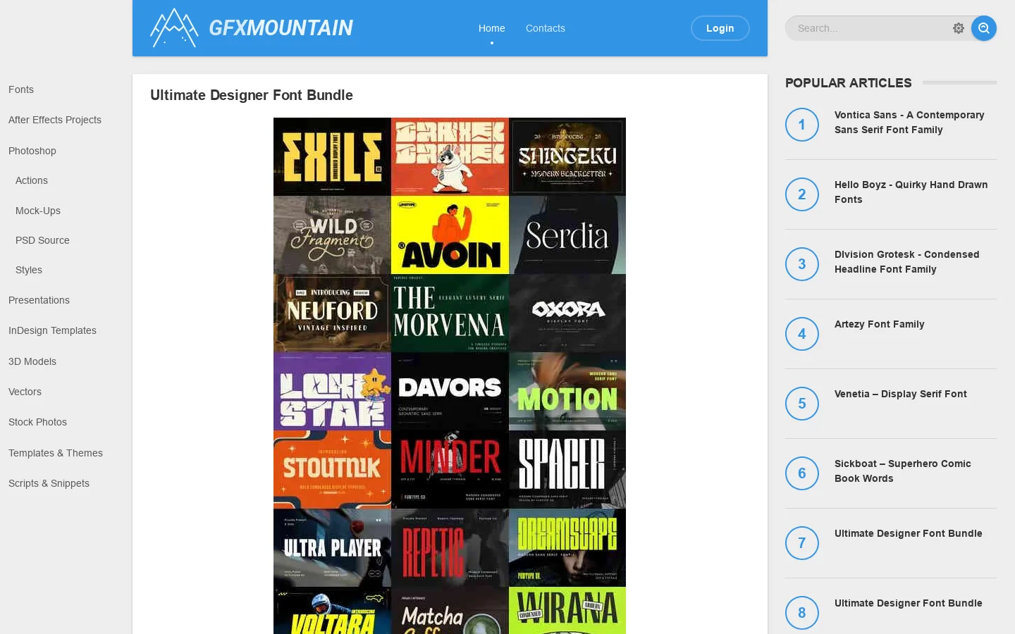 GFXMountain.com 首页截图
