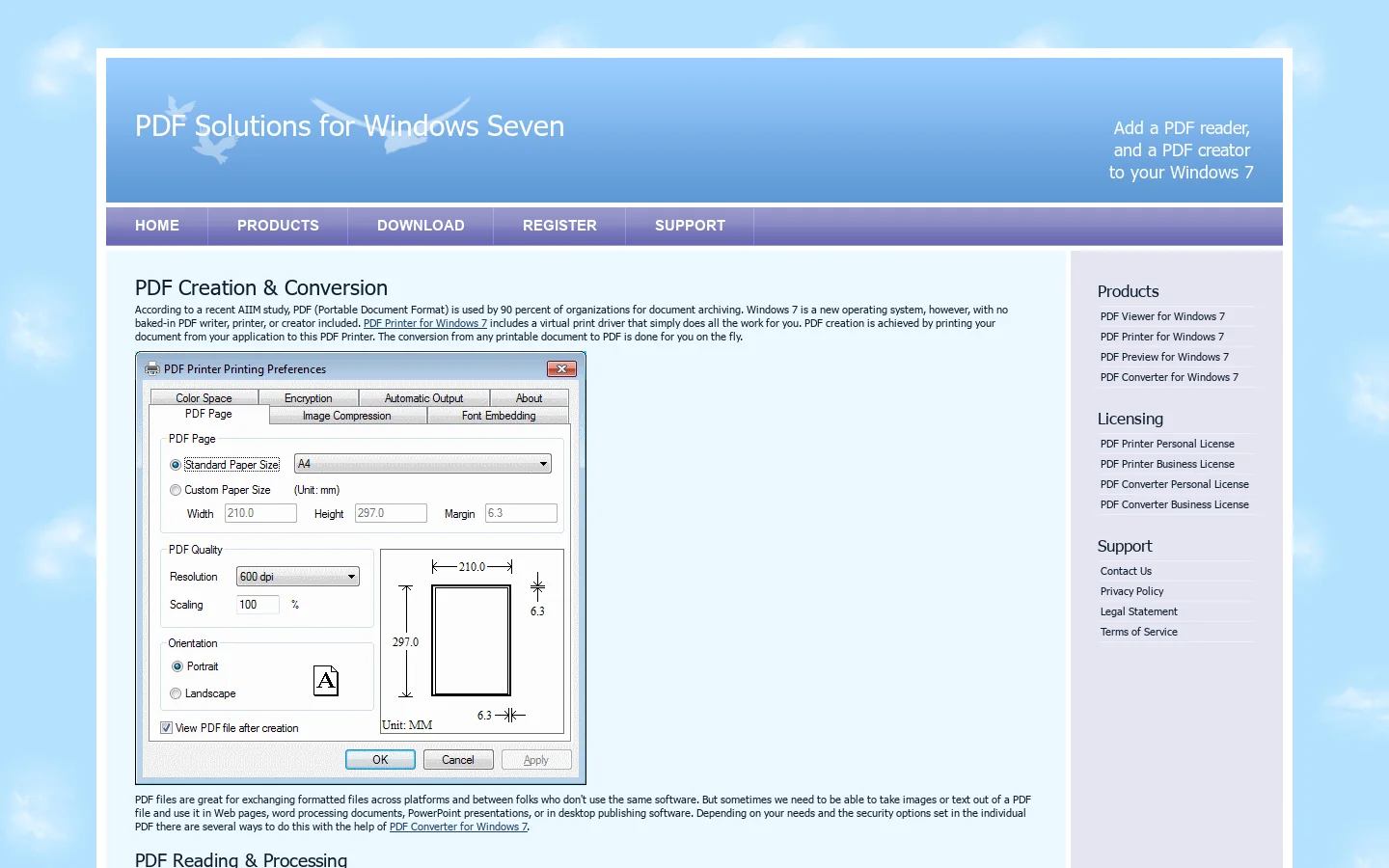 PDF Printer, PDF Converter, PDF Viewer for Windows Seven 首页截图