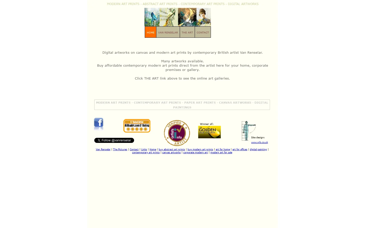 Modern artist Van Renselar - buy contemporary art on canvas and abstract art prints from the UK 首页截图