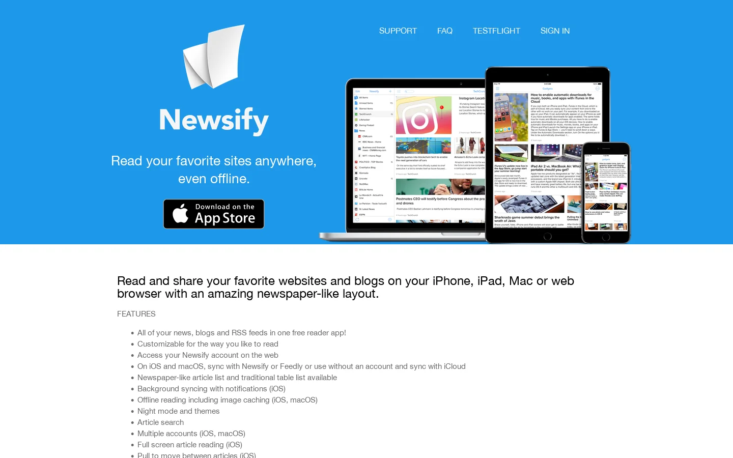 Newsify 首页截图