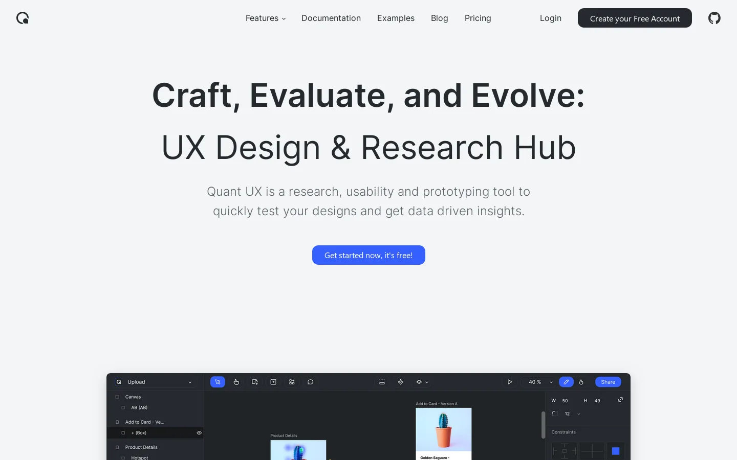 Quant-UX 首页截图