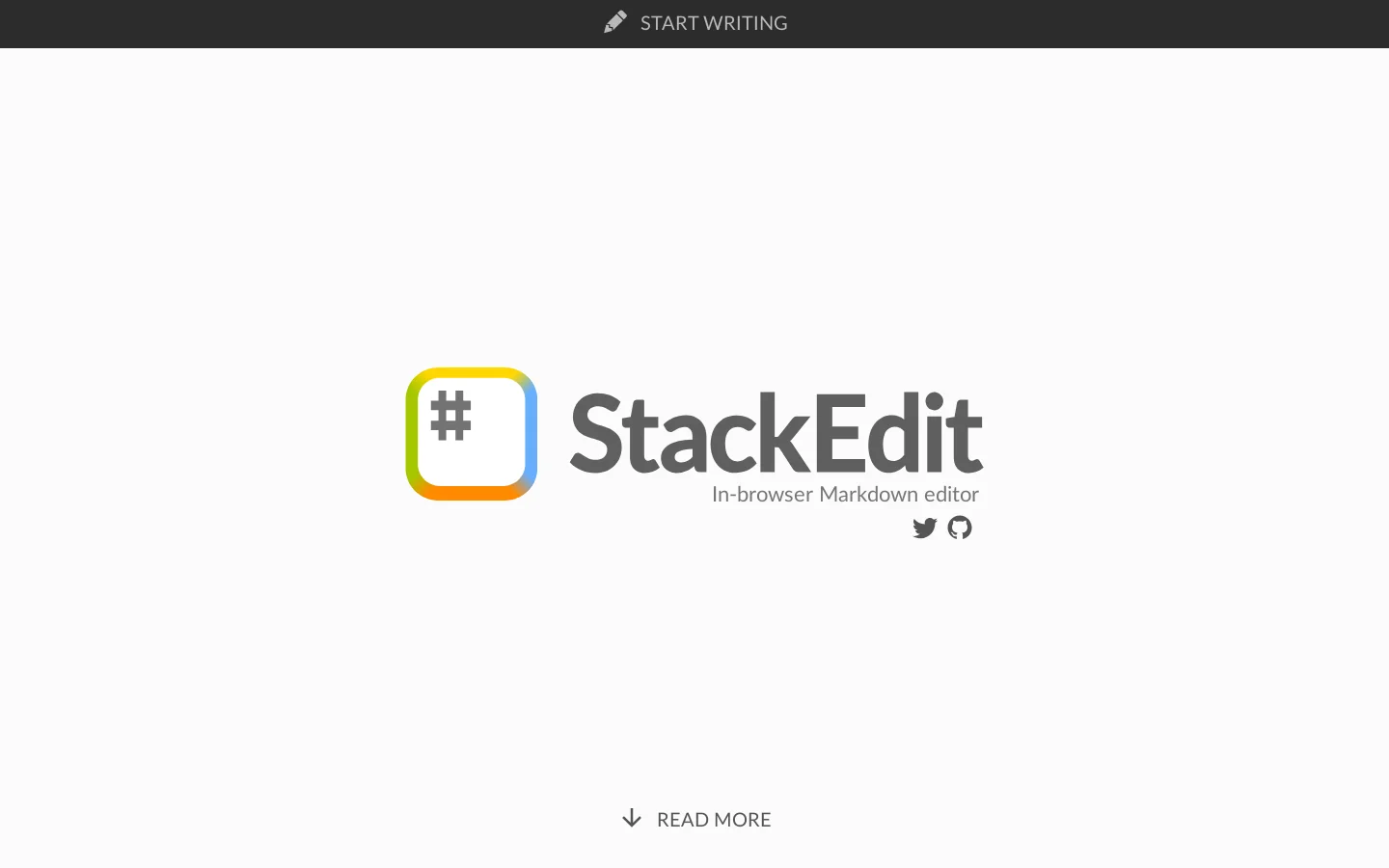 StackEdit 首页截图