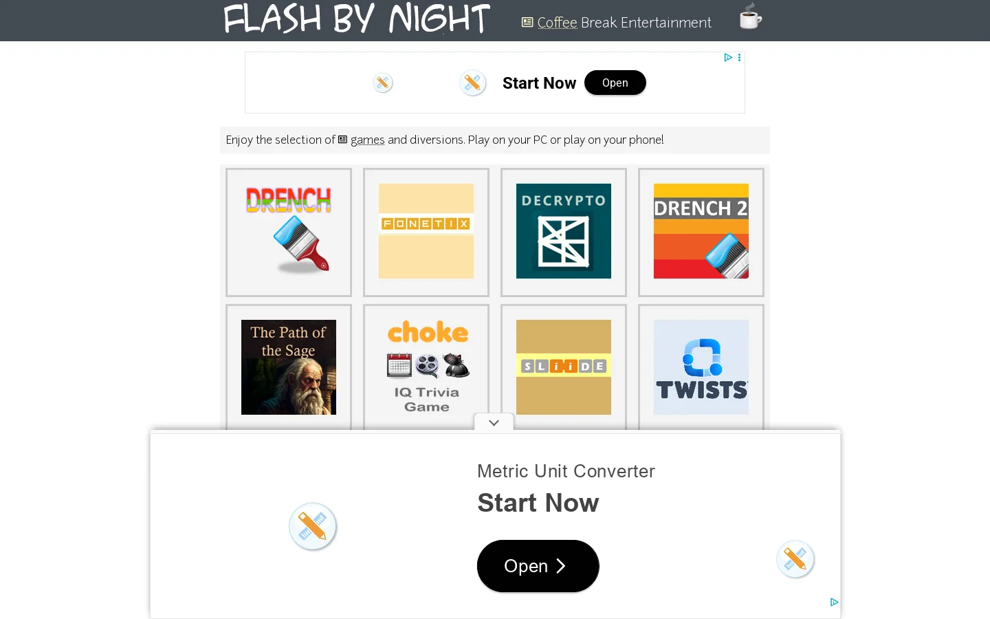 Flash by Night 首页截图