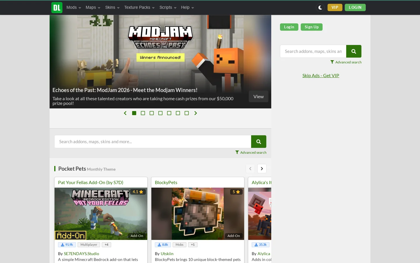 MCPEDL 首页截图