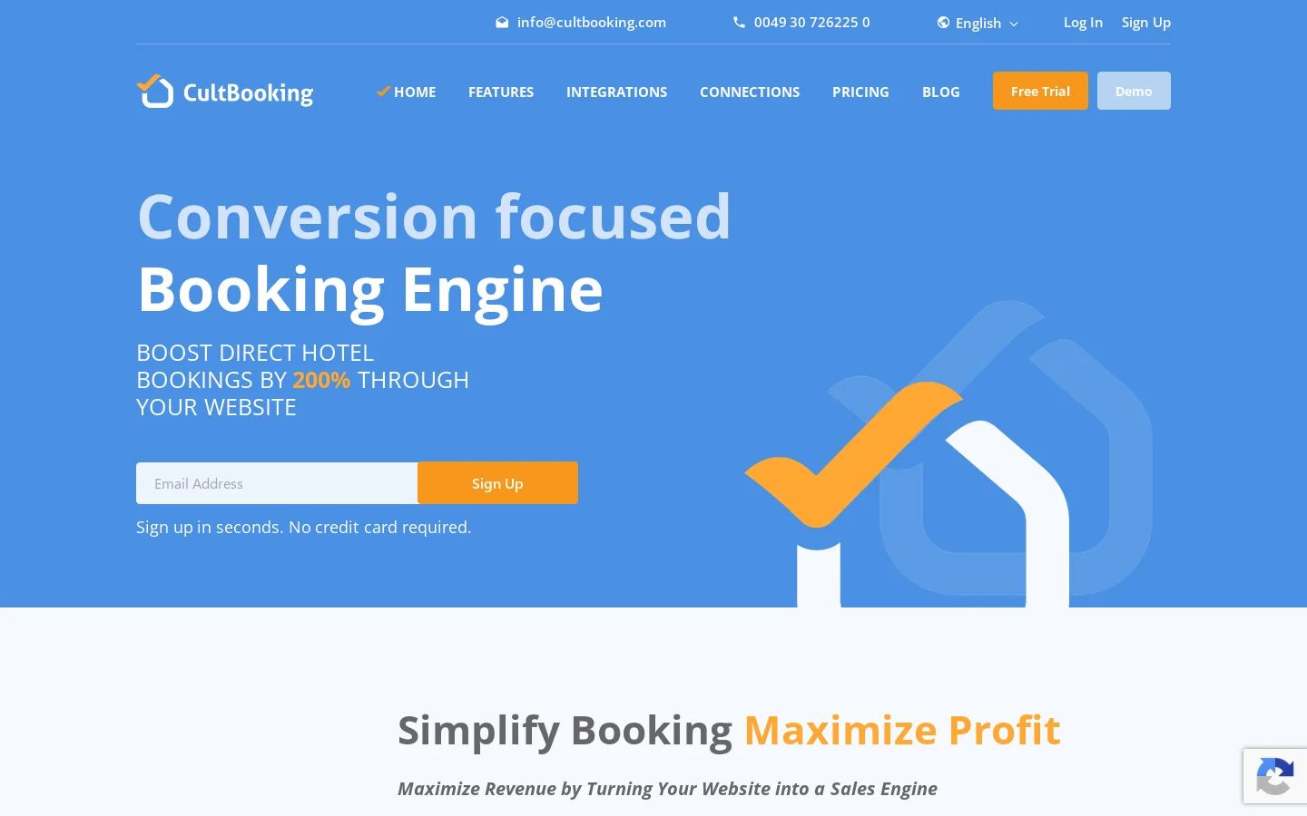 Get More Direct Bookings | Booking Engine for Independent Hotels 首页截图
