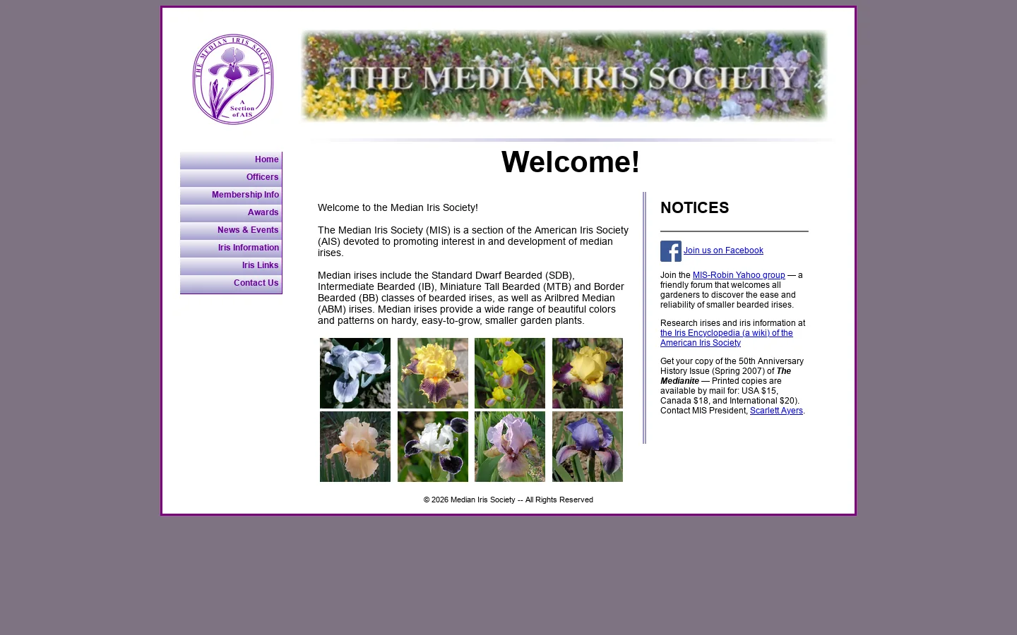 Median Iris Society Home 首页截图