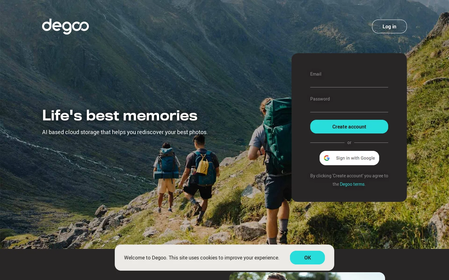 Degoo Cloud 首页截图