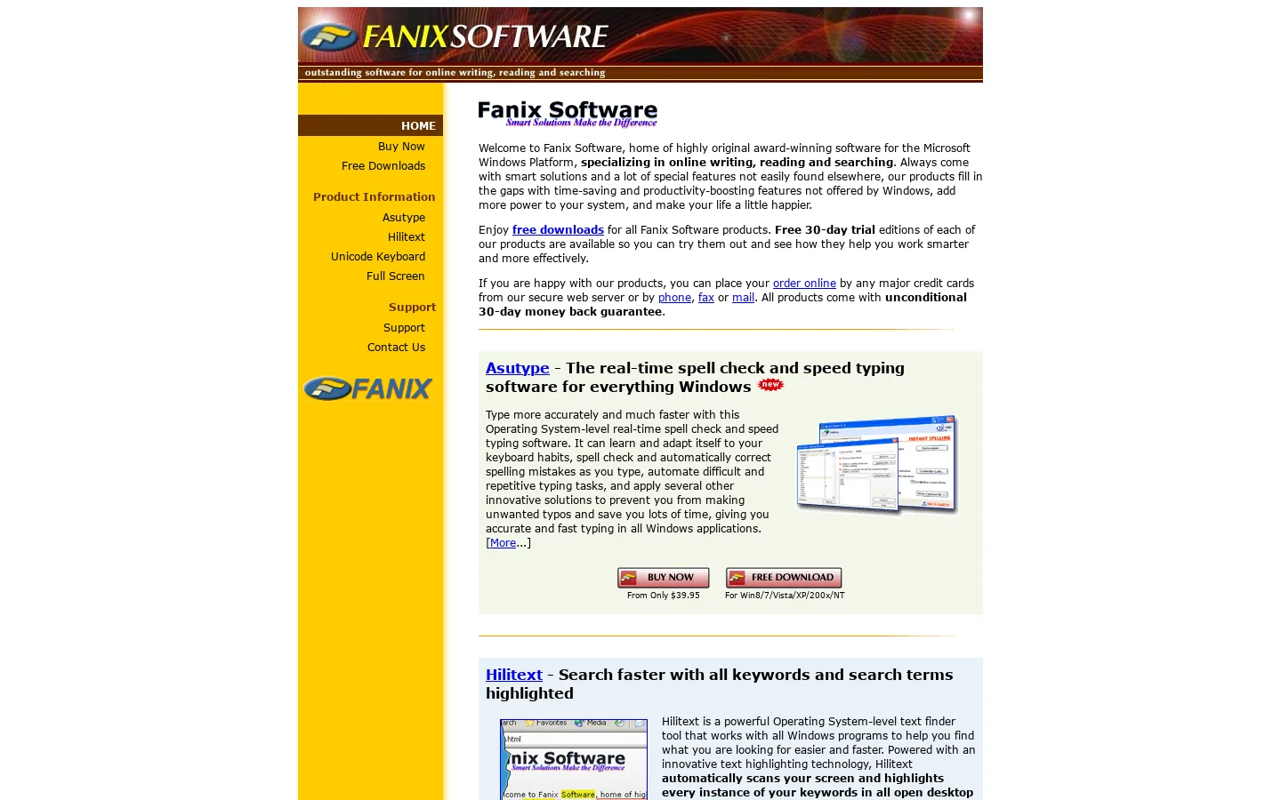 Fanix Software 首页截图