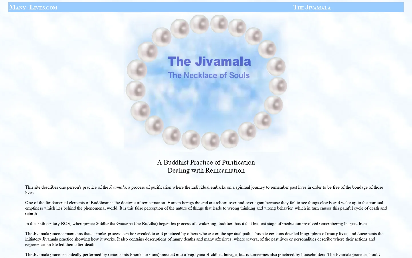 The Jivamala - A Buddhist Practice of Purification Dealing with Reincarnation 首页截图