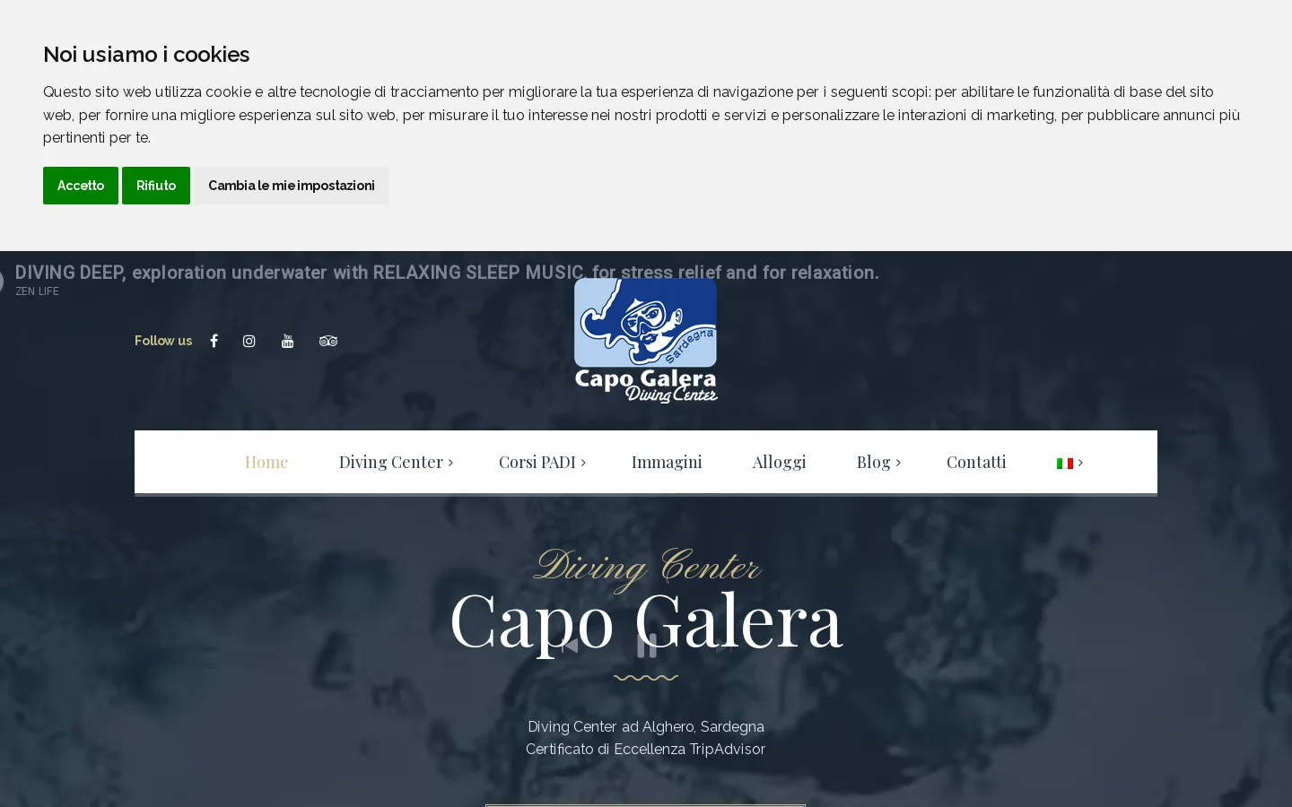 Capo Galera Diving Center 首页截图